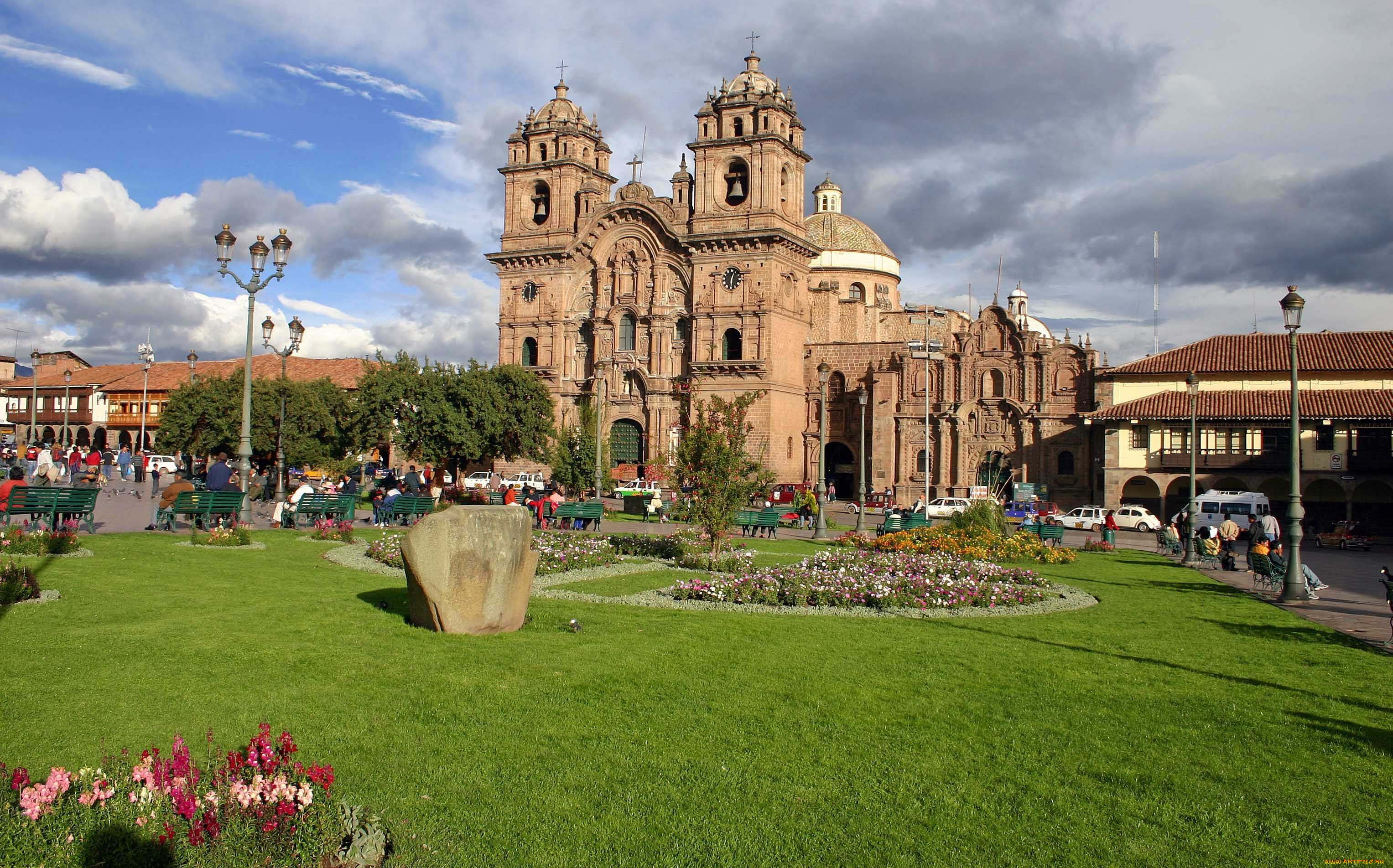 the, cathedral, plaza, de, armas, , , , , , peru